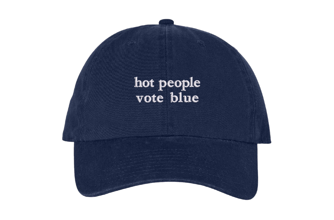 hot people vote blue hat